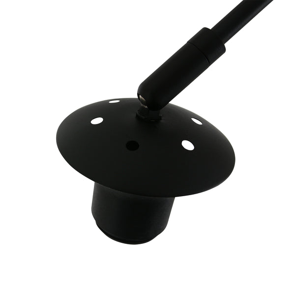 Zwarte boog wandlamp 4404ZW met naturel bamboe kap K2000HS