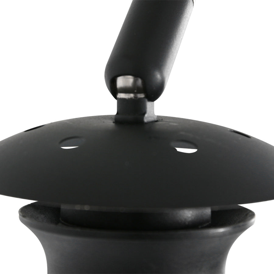 Zwarte boog wandlamp 4404ZW met naturel bamboe kap K2000HS