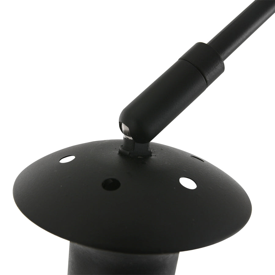 Zwarte boog wandlamp 4404ZW met naturel bamboe kap K2000HS