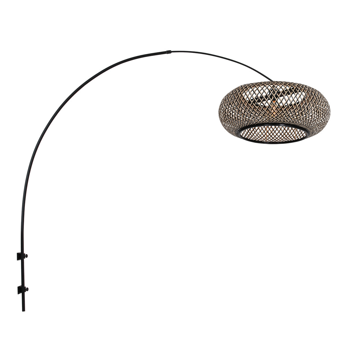 4405ZW Wandbooglamp zwart met bamboe kap Ø60 cm – Sparkled Light