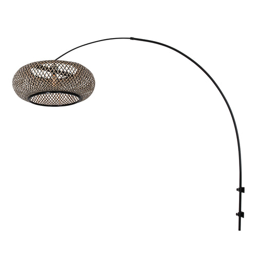 4405ZW Wandbooglamp zwart met bamboe kap Ø60 cm – Sparkled Light