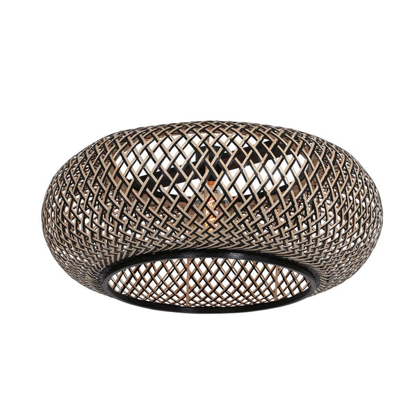 4405ZW Wandbooglamp zwart met bamboe kap Ø60 cm – Sparkled Light