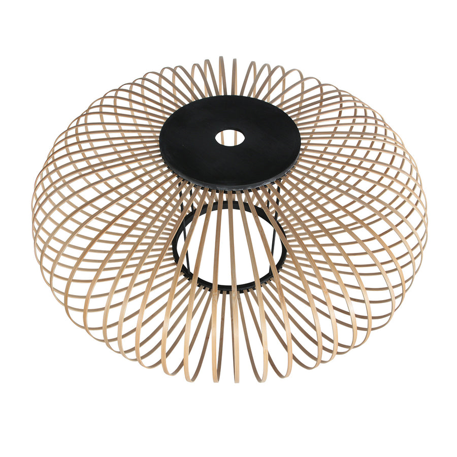 Boog wandlamp sparkled light 4408zw zwart met bamboe kap