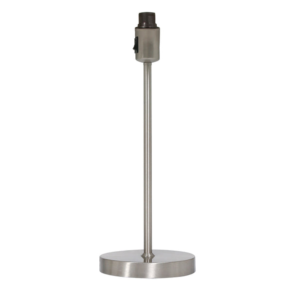 Tafellamp noor 4415st – geborsteld staal met taupe linnen kap