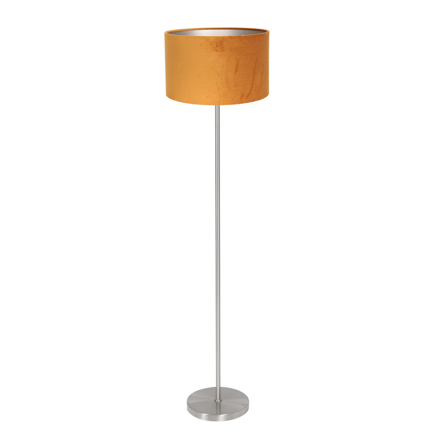 Vloerlamp noor 4431st – goud velours kap met geborsteld staal