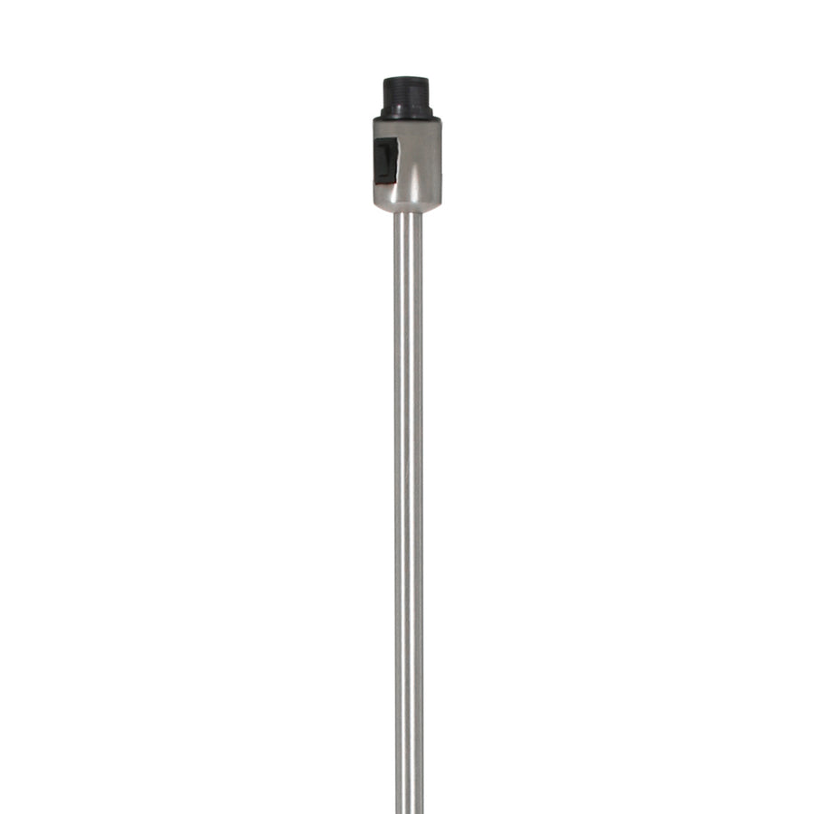 Vloerlamp noor 4433st – geborsteld staal met taupe linnen kap