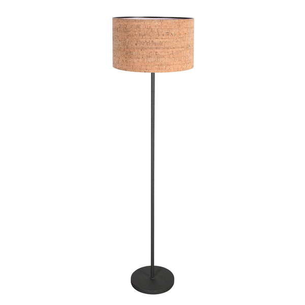 Vloerlamp noor 4440zw – zwart armatuur met kurk kap