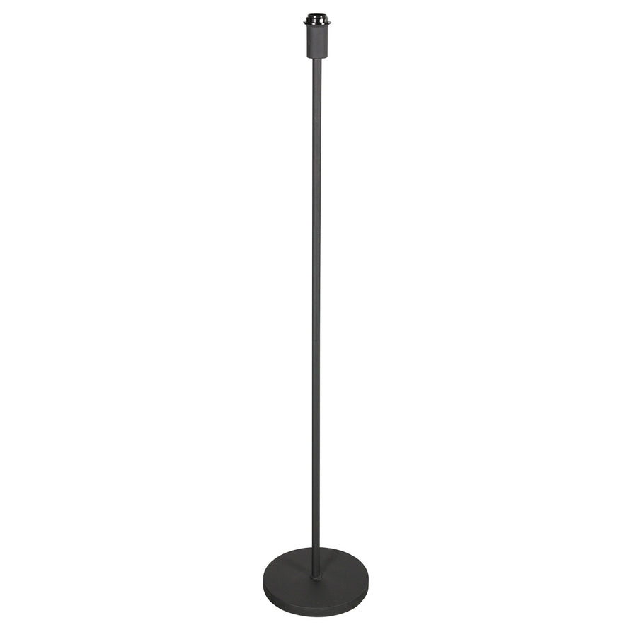 Vloerlamp noor 4444zw – mat zwart met taupe linnen kap