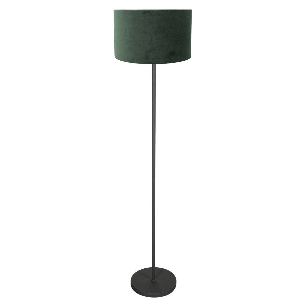 Vloerlamp noor 4445zw – zwart met groene velours kap ø30cm