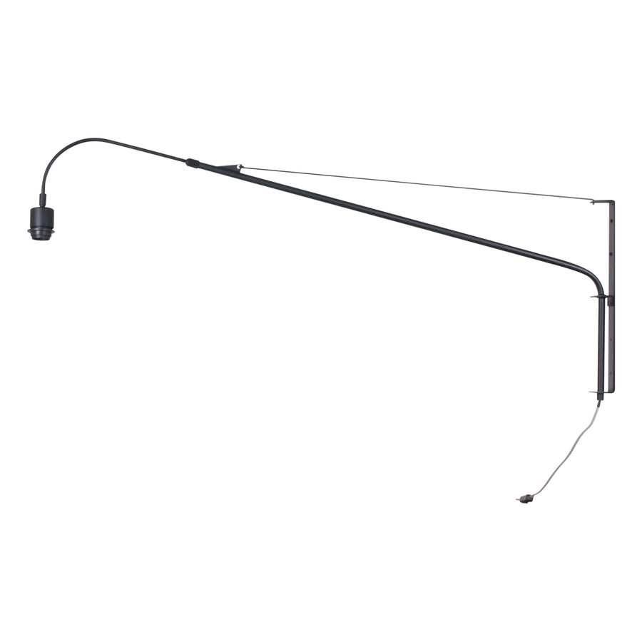Wandlamp Elegant Classy 4448ZW – Zwart met bamboe kap Ø60 cm