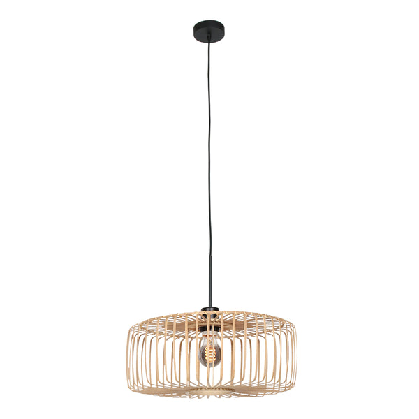 Hanglamp Sparkled Light 4474ZW – Zwart met bamboe kap Ø40 cm