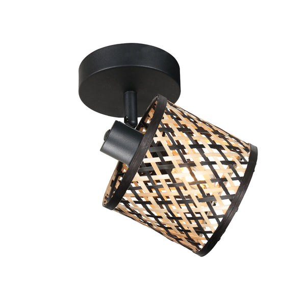 Wandlamp sumba 4487zw – met bamboe cilinder kap