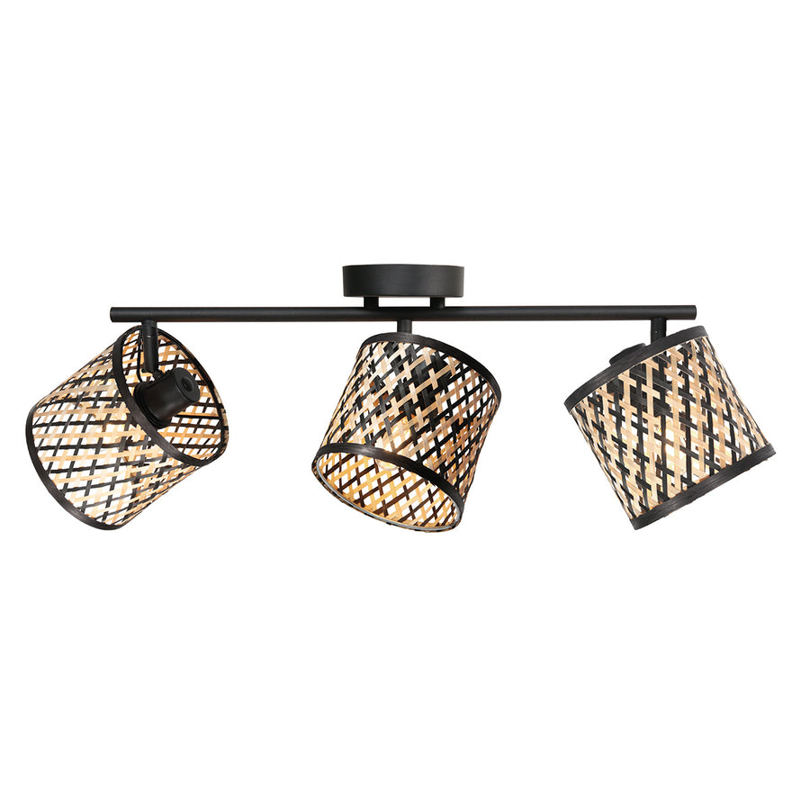 Wand-/plafondlamp sumba 4489zw – triple bamboe design