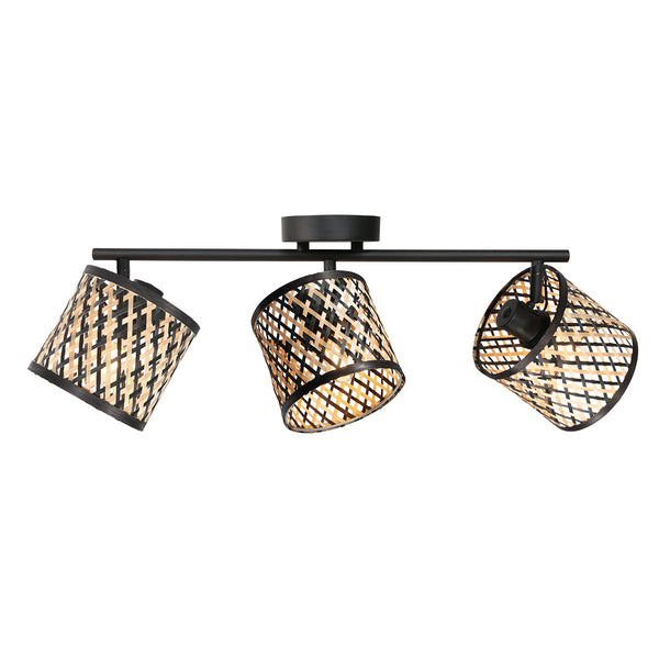 Wand-/plafondlamp sumba 4489zw – triple bamboe design