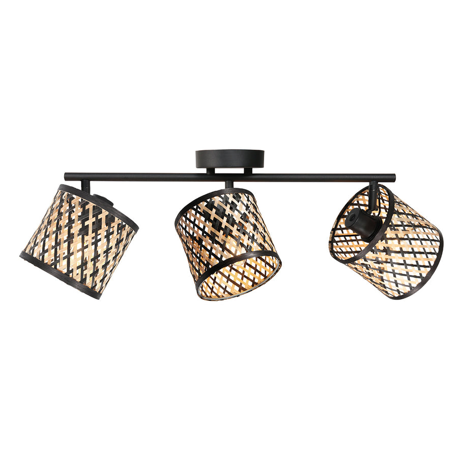 Wand-/plafondlamp sumba 4489zw – triple bamboe design