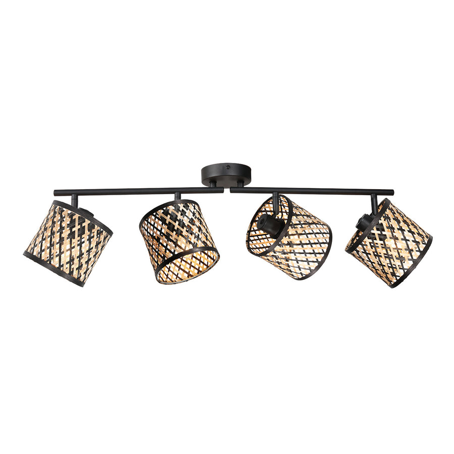 Wand-/plafondlamp sumba 4490zw – quad bamboe design