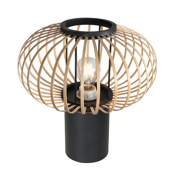 Tafellamp silva 4499zw – bamboe kap 31cm trendy sfeerlamp