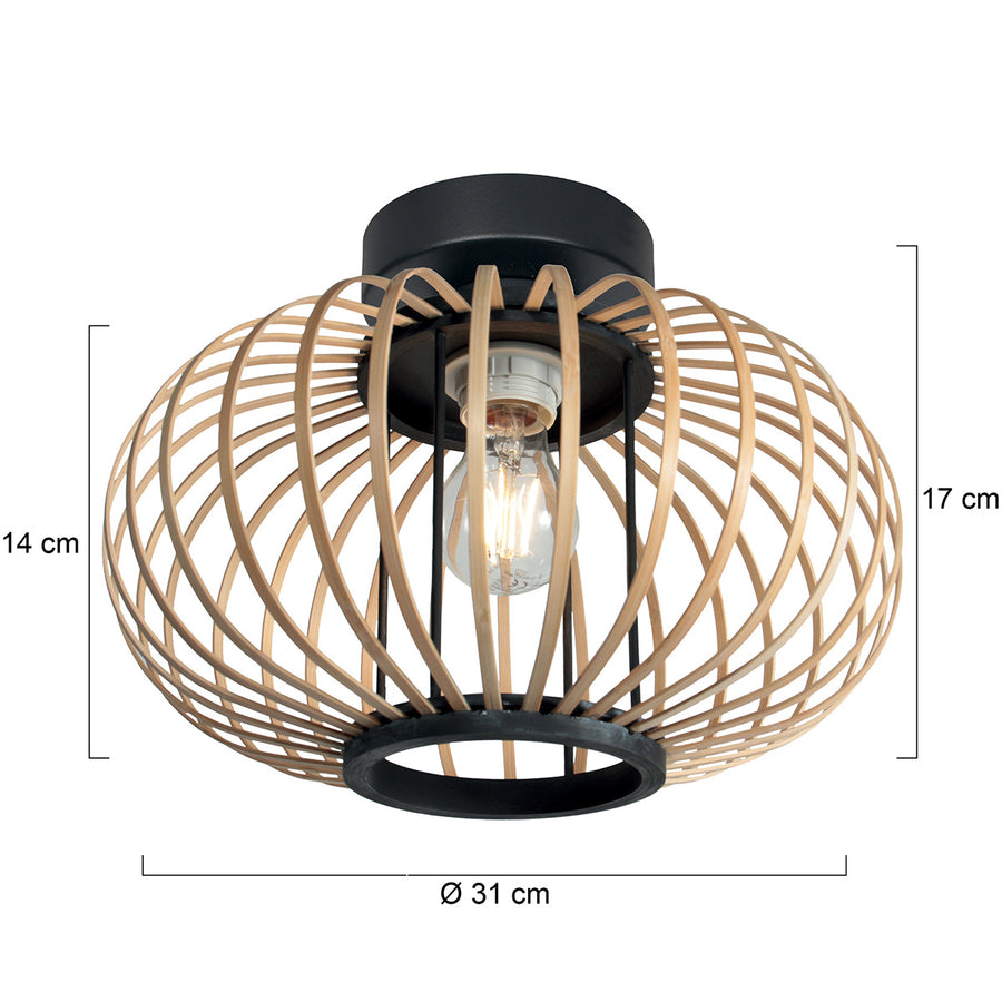 Silva 4502zw – trendy bamboe plafondlamp 31 cm