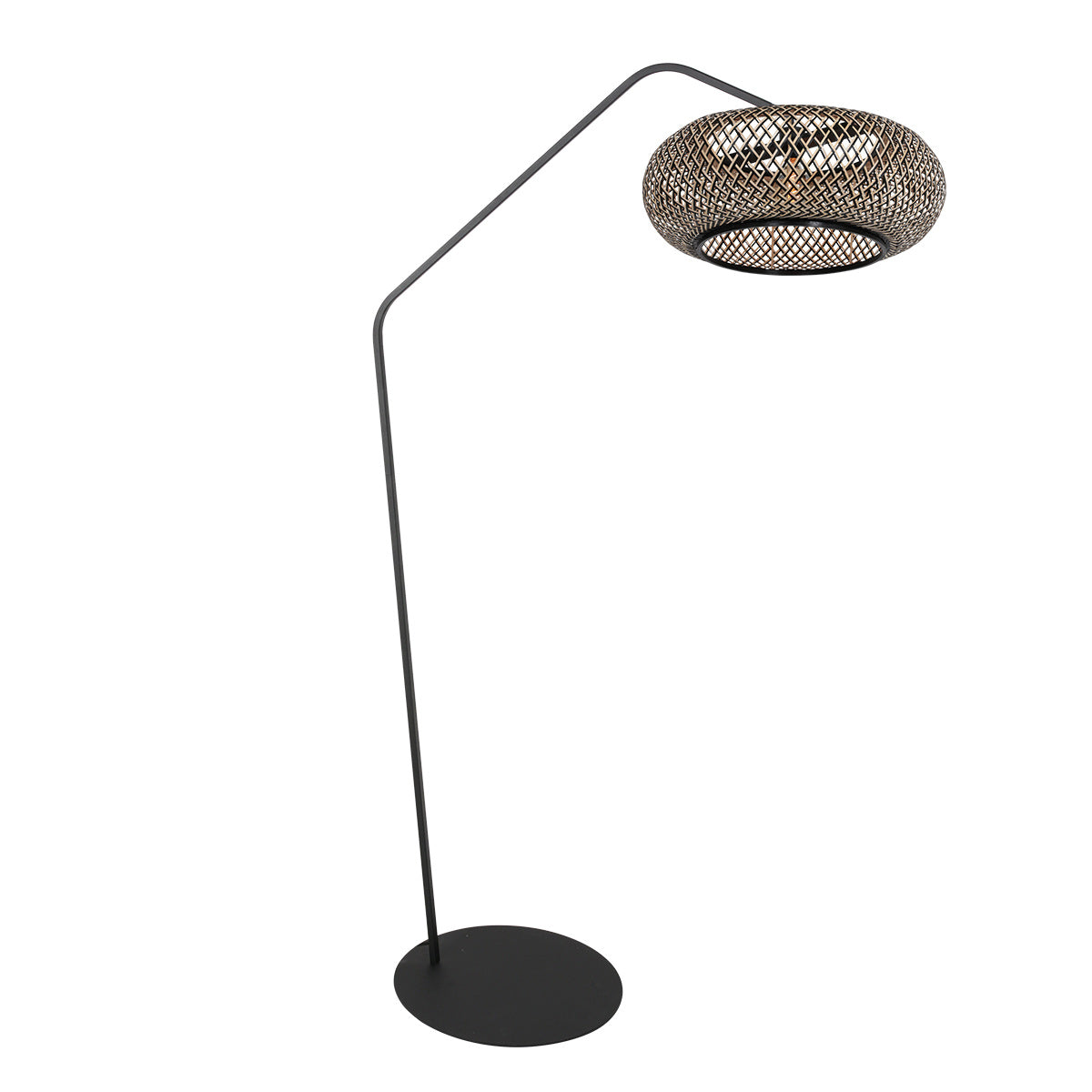 Zwarte vloerlamp zig-zag 4510zw – natuurlijk bamboe in speels silhouet