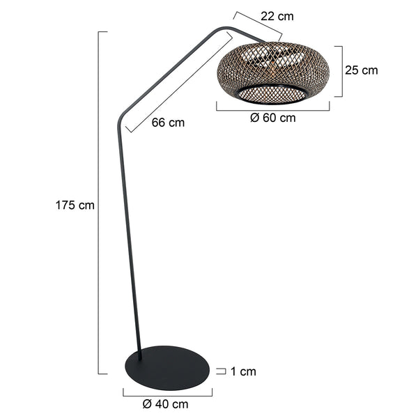 Zwarte vloerlamp zig-zag 4510zw – natuurlijk bamboe in speels silhouet