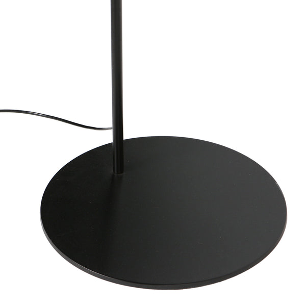 Vloerlamp curve 4520zw - zwarte booglamp met beige textiel kap
