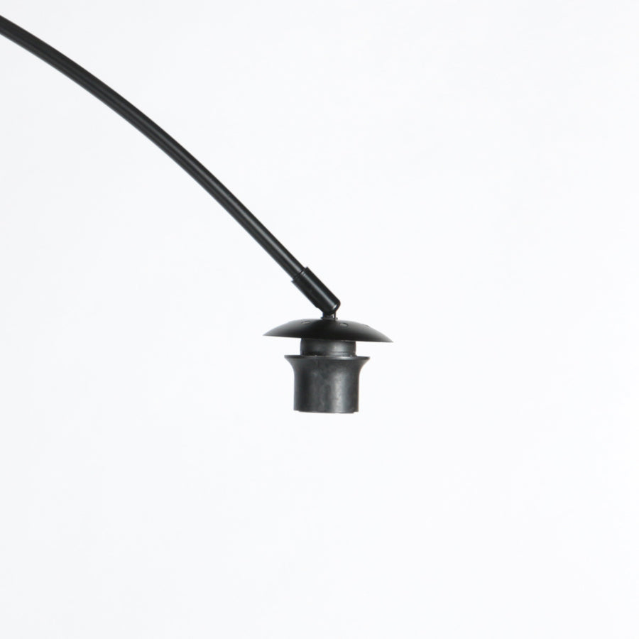 Vloerlamp curve 4521zw - zwarte booglamp met zwart textiel kap