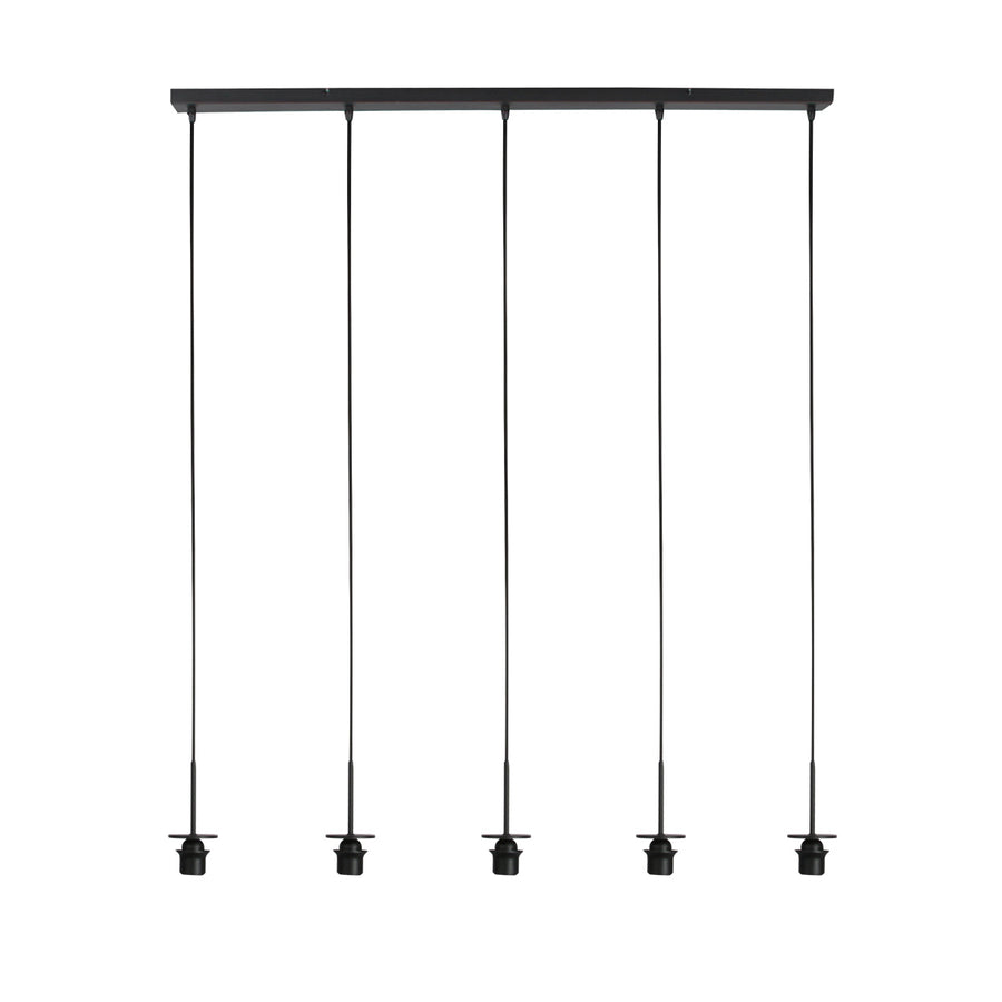 Nox light 4528zw – hanglamp met 5 bamboe kapjes