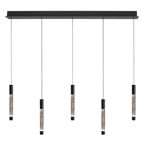 Hanglamp alisio 4578zw 5-lichts luxe glas in zwart