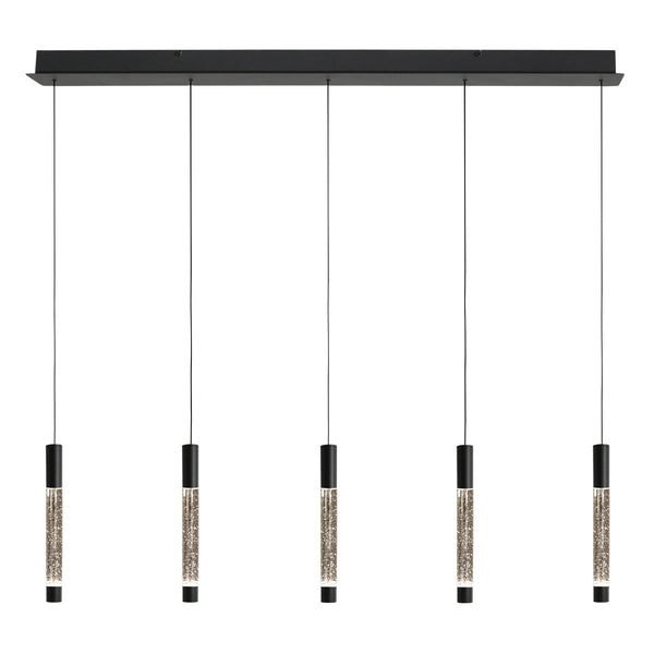 Hanglamp alisio 4578zw 5-lichts luxe glas in zwart