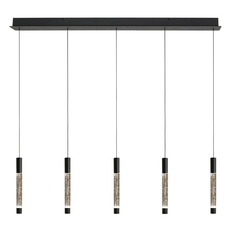 Hanglamp alisio 4578zw 5-lichts luxe glas in zwart