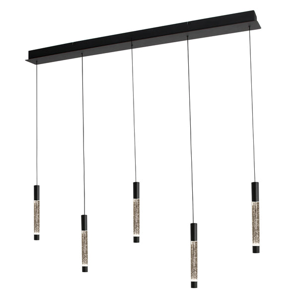 Hanglamp alisio 4578zw 5-lichts luxe glas in zwart