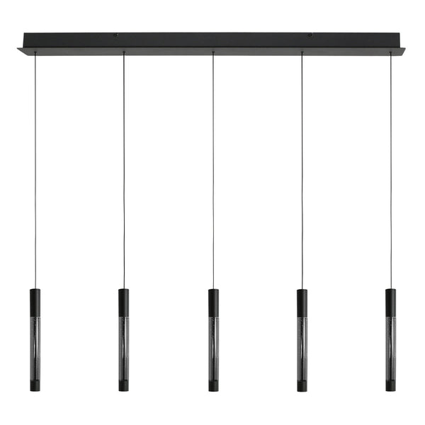 Hanglamp alisio 4578zw 5-lichts luxe glas in zwart