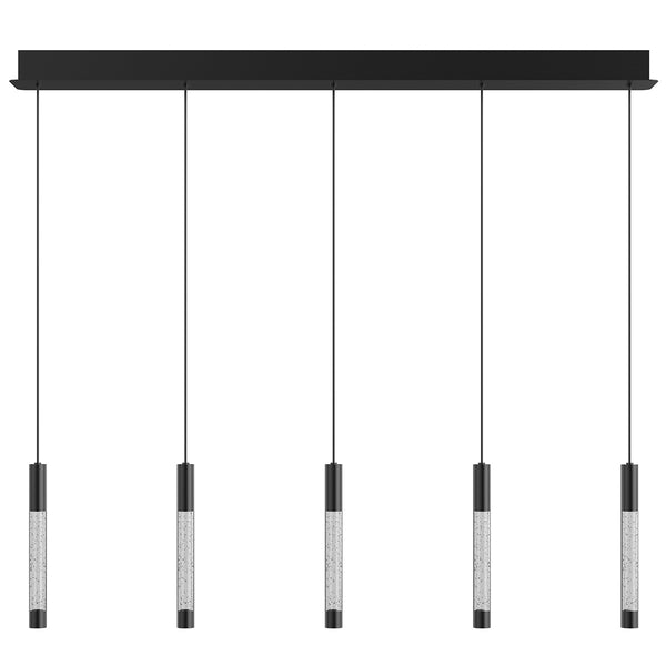 Hanglamp alisio 4578zw 5-lichts luxe glas in zwart