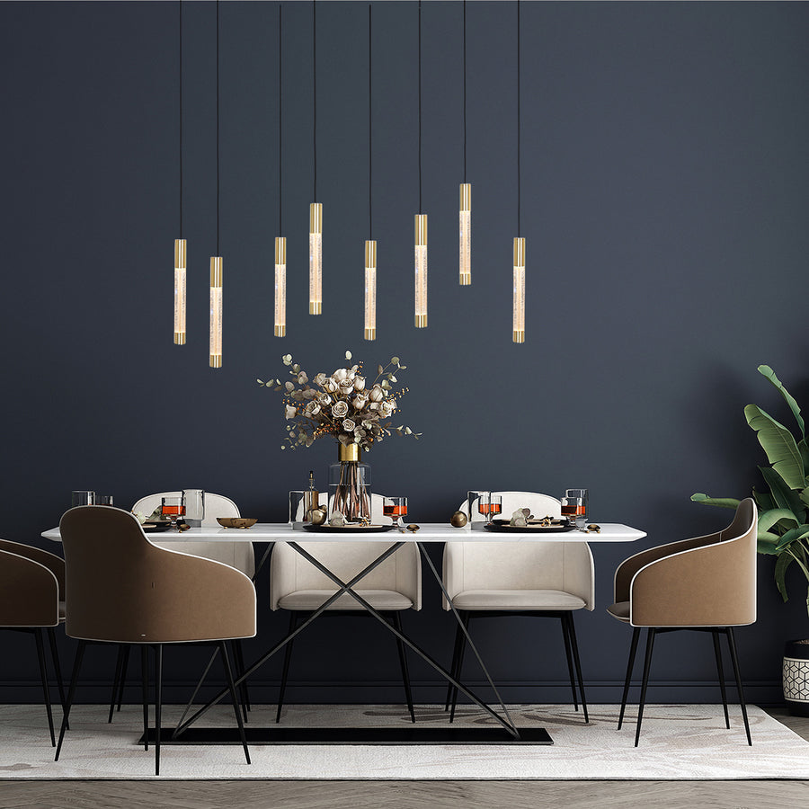 Hanglamp alisio 4580me 8-lichts luxe glas in messing