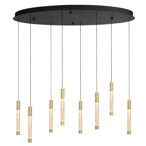 Hanglamp alisio 4580me 8-lichts luxe glas in messing