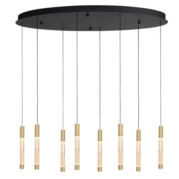 Hanglamp alisio 4580me 8-lichts luxe glas in messing