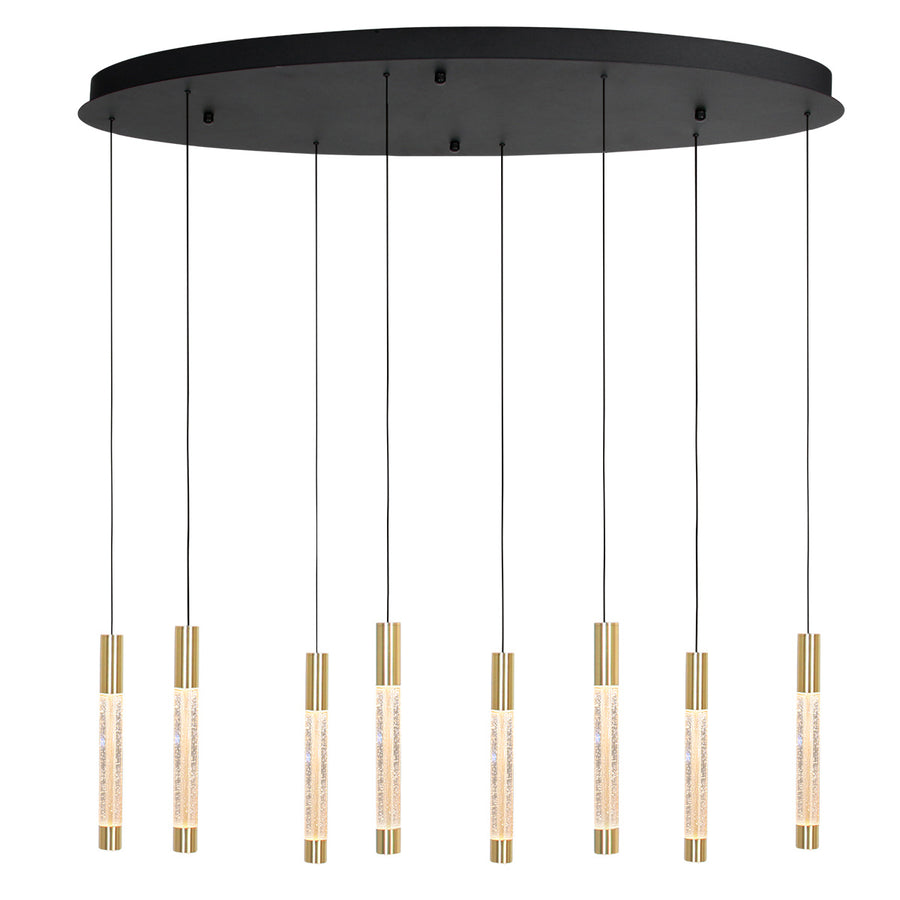 Hanglamp alisio 4580me 8-lichts luxe glas in messing