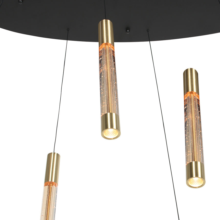 Hanglamp alisio 4580me 8-lichts luxe glas in messing