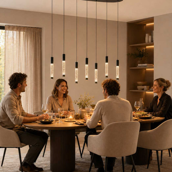 Hanglamp alisio 4580zw 8-lichts luxe glas in zwart