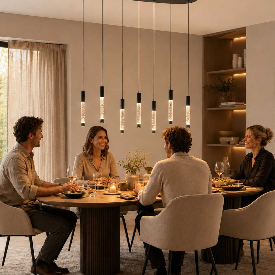 Hanglamp alisio 4580zw 8-lichts luxe glas in zwart