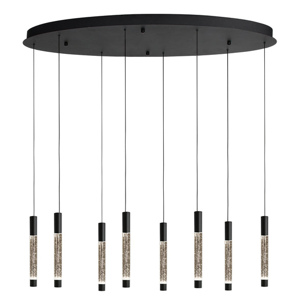 Hanglamp alisio 4580zw 8-lichts luxe glas in zwart