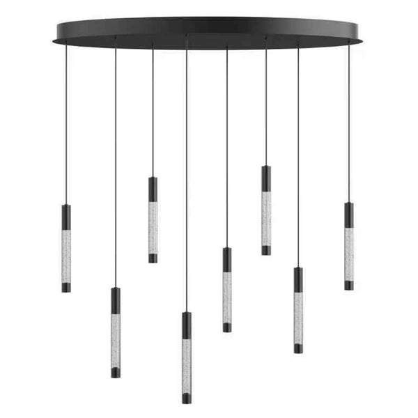 Hanglamp alisio 4580zw 8-lichts luxe glas in zwart