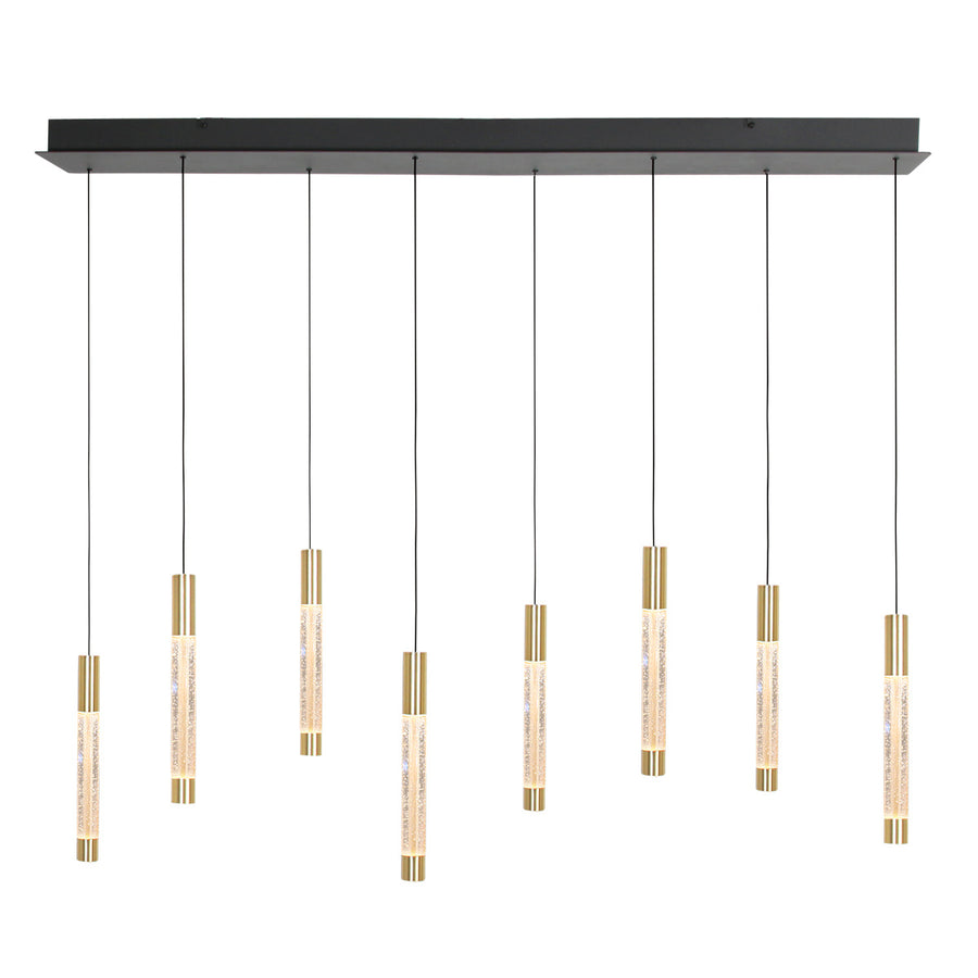 Hanglamp alisio 4581me 8-lichts luxe glas in messing