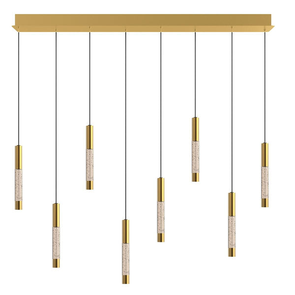 Hanglamp alisio 4581me 8-lichts luxe glas in messing