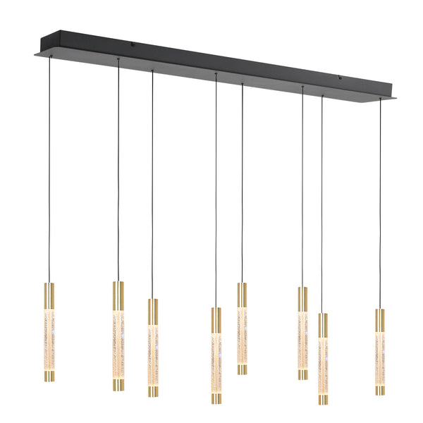 Hanglamp alisio 4581me 8-lichts luxe glas in messing