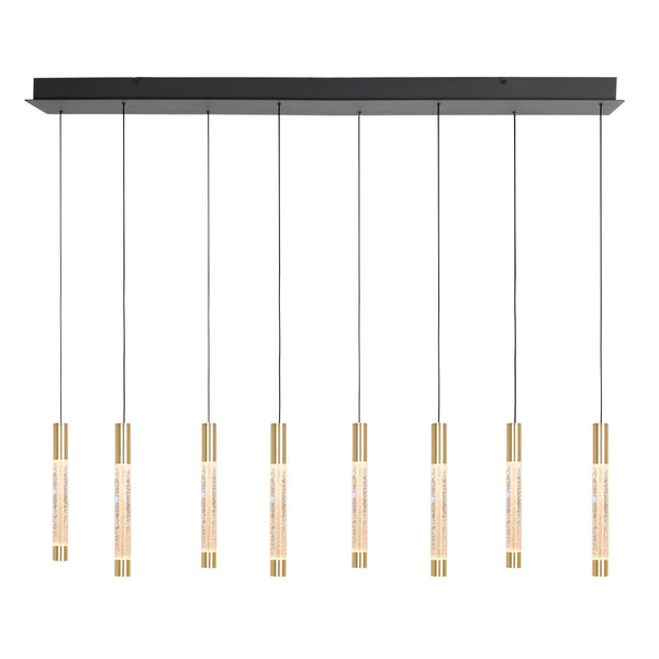 Hanglamp alisio 4581me 8-lichts luxe glas in messing
