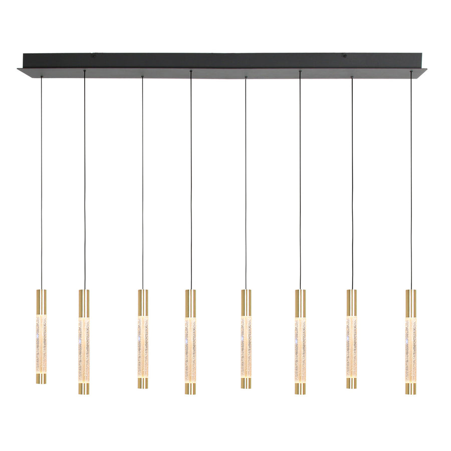 Hanglamp alisio 4581me 8-lichts luxe glas in messing