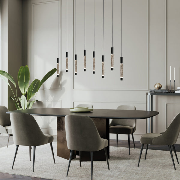 Hanglamp alisio 4581zw 8-lichts luxe glas in zwart