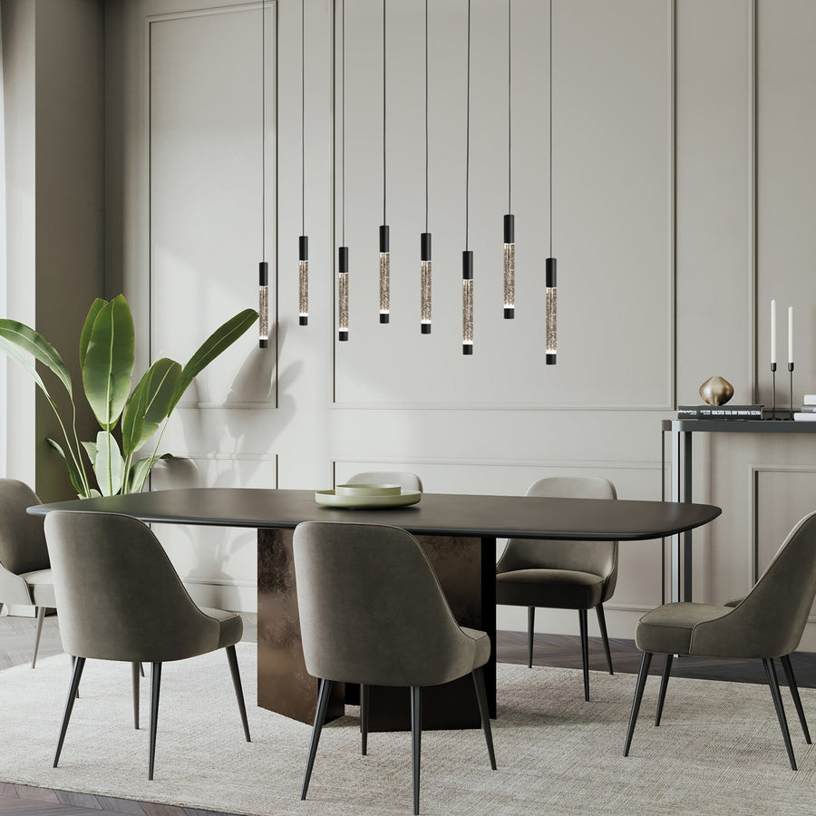 Hanglamp alisio 4581zw 8-lichts luxe glas in zwart