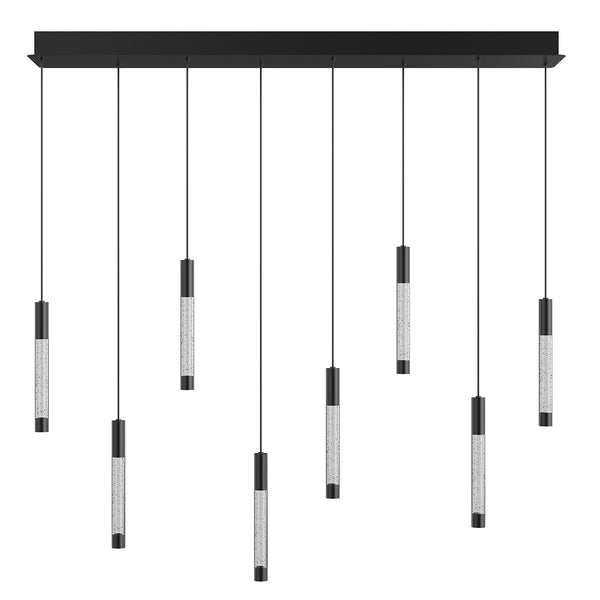 Hanglamp alisio 4581zw 8-lichts luxe glas in zwart